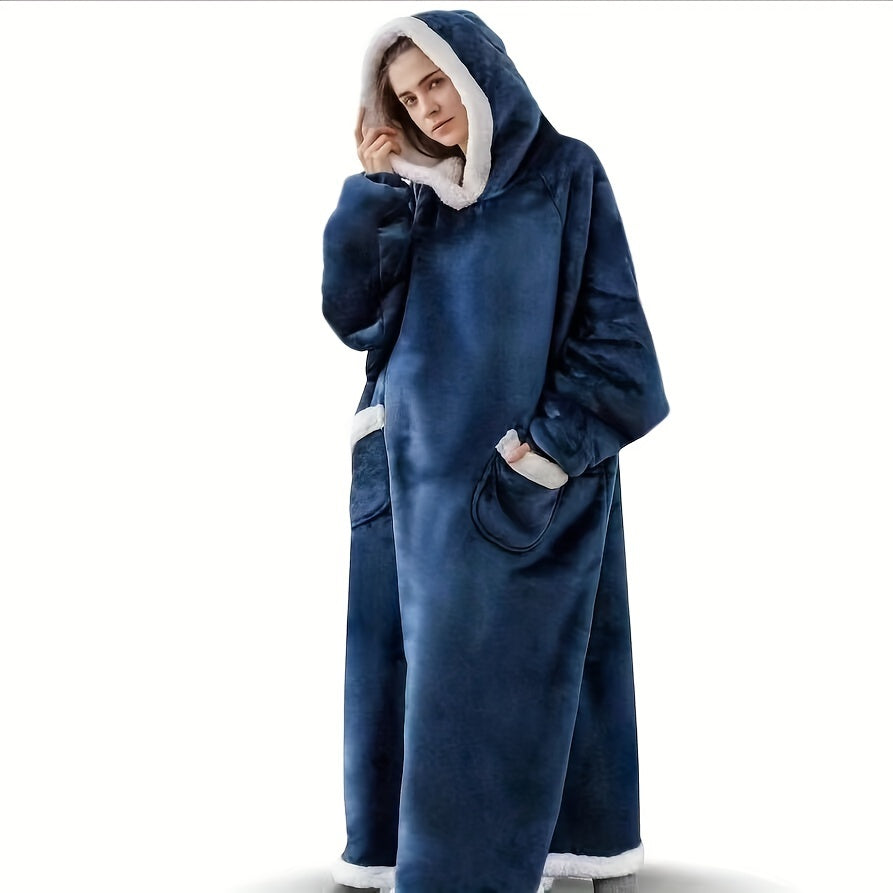 1pc Wearable Giant Blanket Hoodie - Ultra Soft, Super Warm, and Cozy Thick Fleece Blanket for Women and Men - Perfect Gift for Boys, Girls, and Adults, Ideal for Indoor Outdoor Use