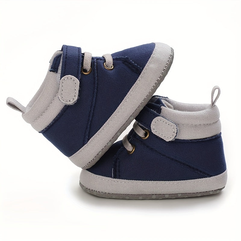 Comfy High-Top Baby Sneakers For Boys & Girls - Soft Sole, Slip-On Casual Shoes For First Steps, Spring/Fall