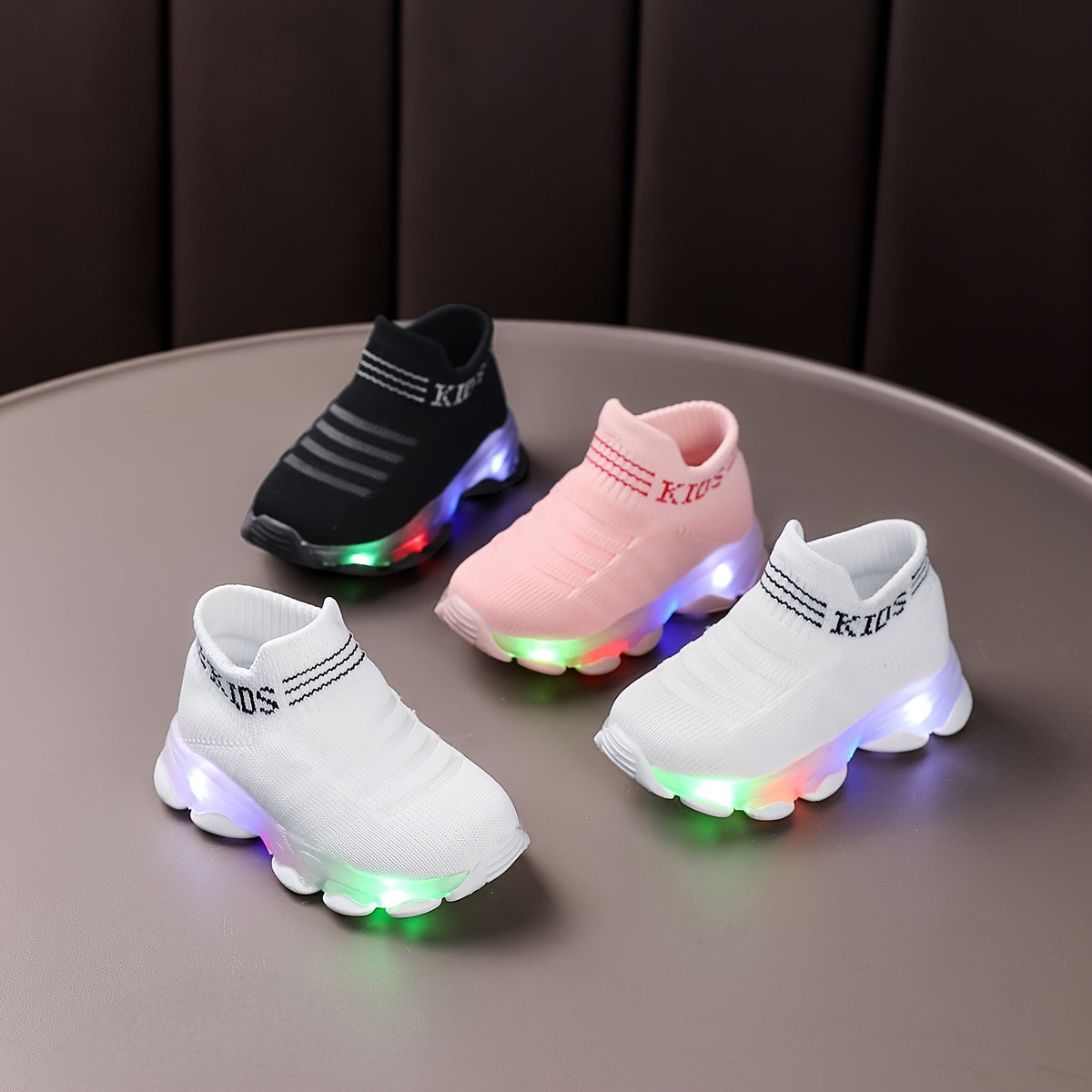 Kids' LED Light-Up Sneakers - Breathable, Non-Slip Slip-On Walking Shoes with Cute Cartoon Designs for Boys & Girls - Perfect for All Seasons