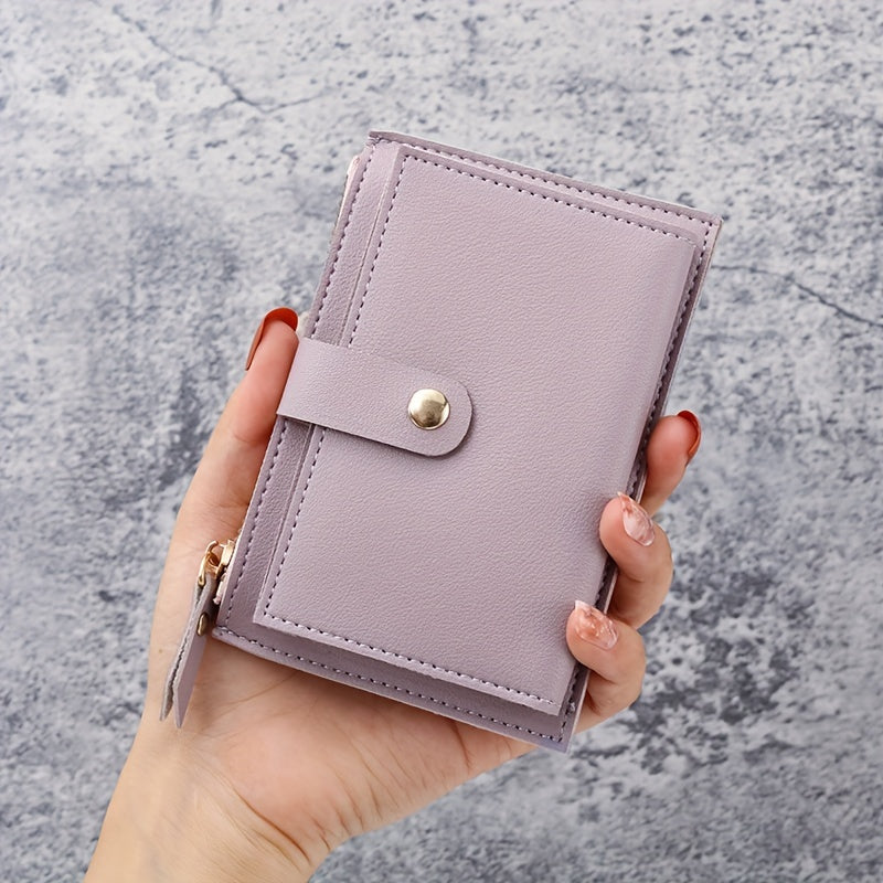 Women's Zipper PU Leather Fashion Wallet, Coins Card Holder Clutch Purses