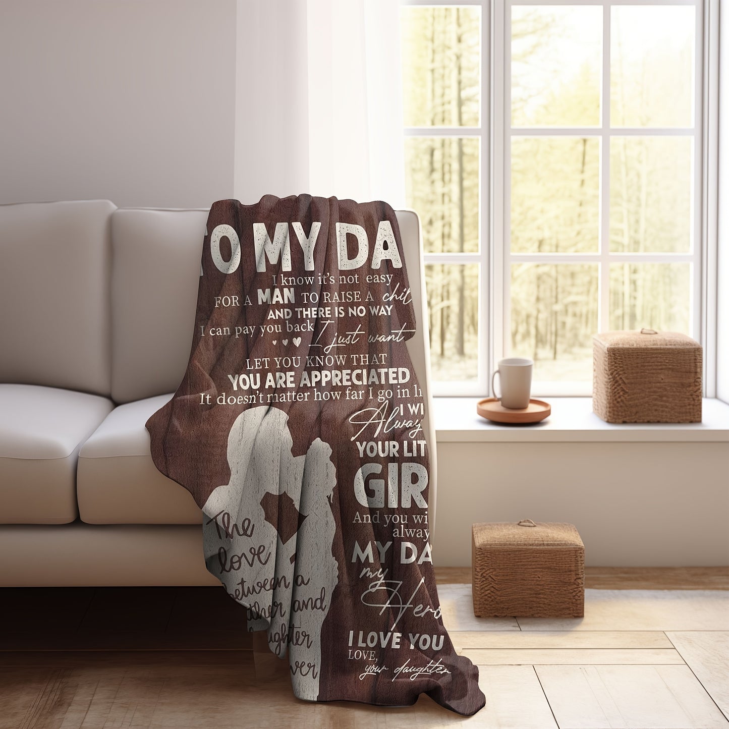 1 pc Dad Gifts from Daughter, Gifts for Dad from Daughter Blankets 60"x80", Birthday Gifts for Dad from Daughter, Best Presents for Dad Father from Daughter, Dad Birthday Gifts Ideas