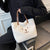 Benpaolv Large Capacity Fuzzy Tote Bag, Faux Fur Cartoon Bear Face Handbag, Casual Witter Commuter Bag