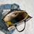 Benpaolv Beige Letter Print Tote Bag, Large Capacity Shoulder Bag, Causal Minimalist Satchel Bag