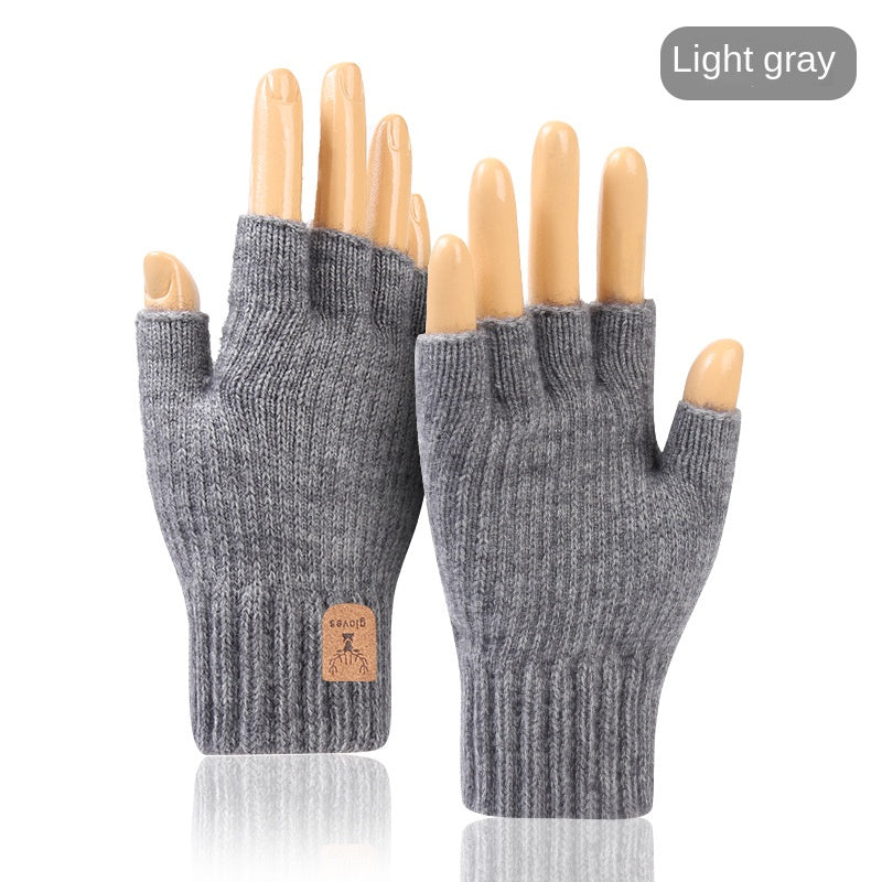 Cashmere Half Finger Stretch Knitted Gloves - Soft, Warm, and Convenient for Winter Outdoor Activities - Elastic, Texting Friendly, and Coldproof for Going Out