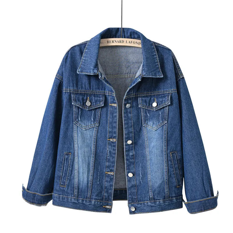 Women's Jackets Spring Fall Womens Korean Fashion Sweet Short Denim Jacket Single Pocket Breasted Autumn Jean Jacket Loose Green Black Coat 230426