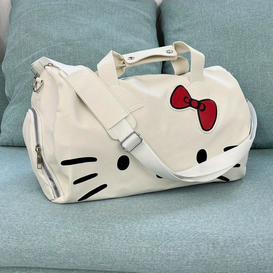 Adorable Hello Kitty Tote Bag - Spacious & Durable with Cute Bow Detail - Perfect for Gym, Travel & Gifts - Versatile PU Leather Shoulder & Crossbody Bag