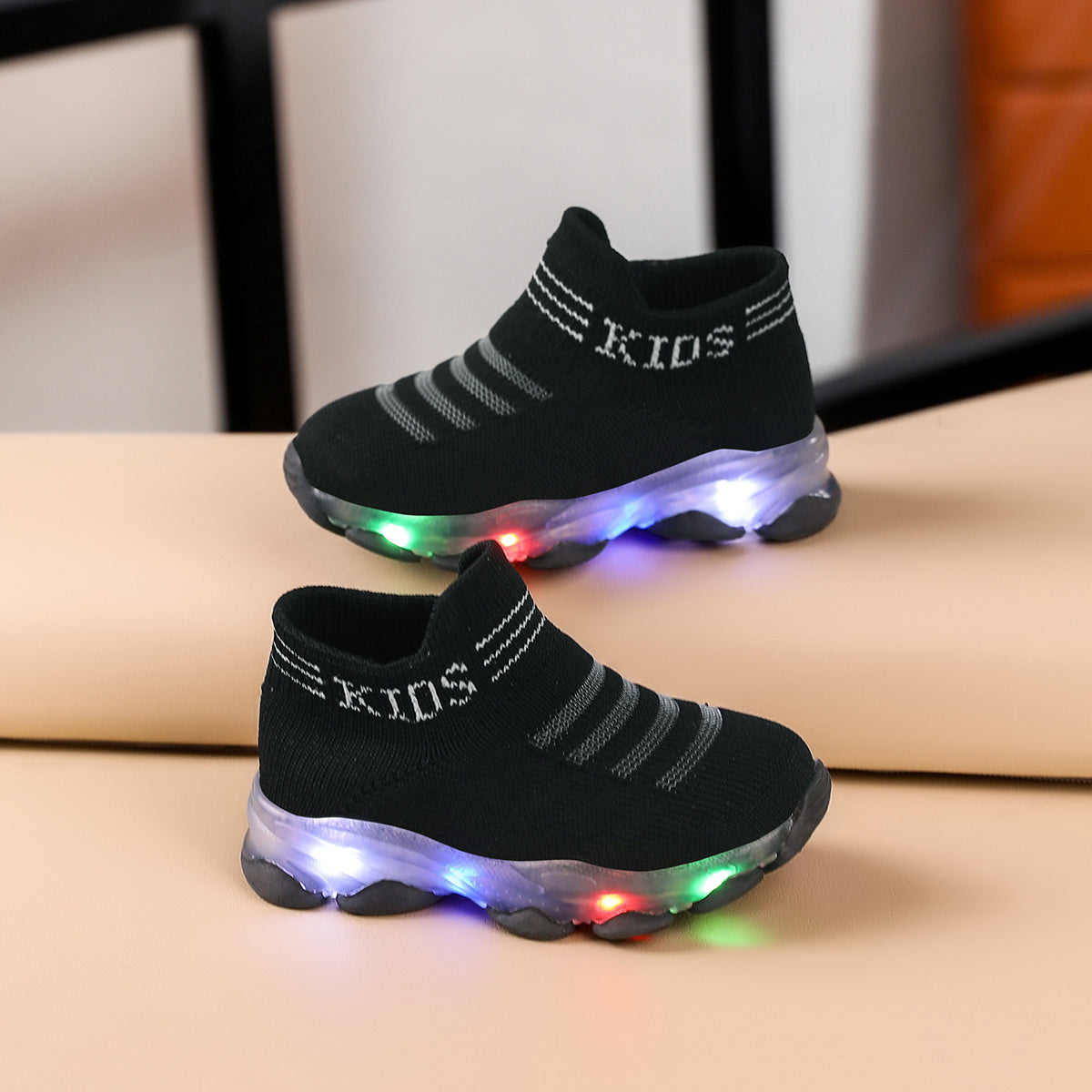 2025 Trendy Boys' LED Light-Up Sneakers - Comfy, Non-Slip Slip-On Walking Shoes with Cute Cartoon Designs, Breathable Fabric & Durable TPR Sole for Youngsters to Youngsters