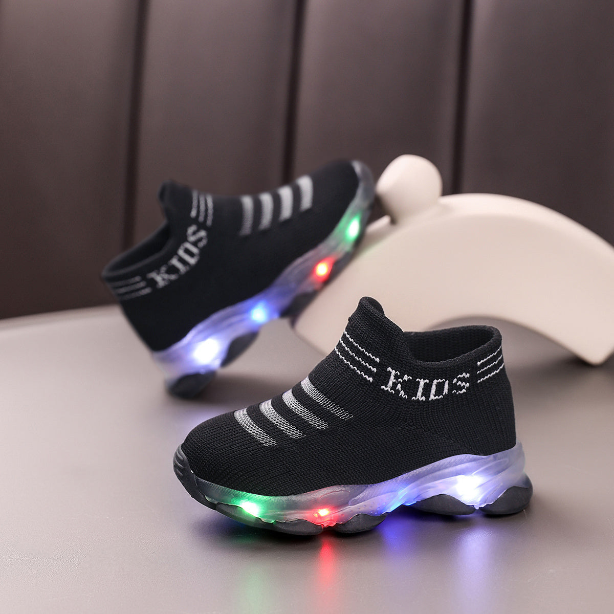 2025 Trendy Boys' LED Light-Up Sneakers - Comfy, Non-Slip Slip-On Walking Shoes with Cute Cartoon Designs, Breathable Fabric & Durable TPR Sole for Youngsters to Youngsters