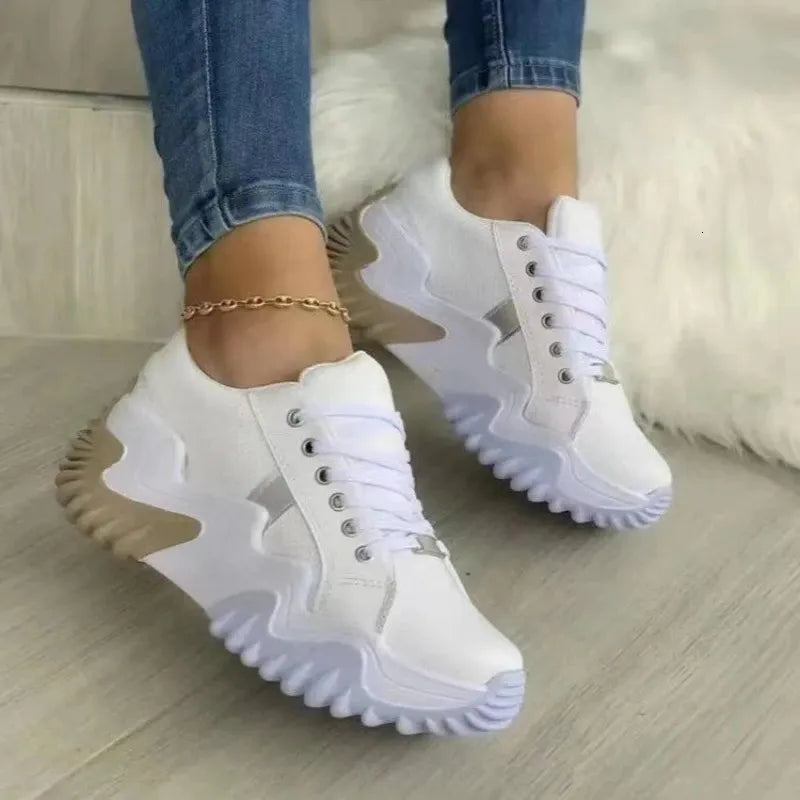 Fashion Tennis High Top Canvas Shoe Sneakers Women Lace-Up Breathable Running Shoes Autumn Girls Platform Vulcanized Shoes 240612