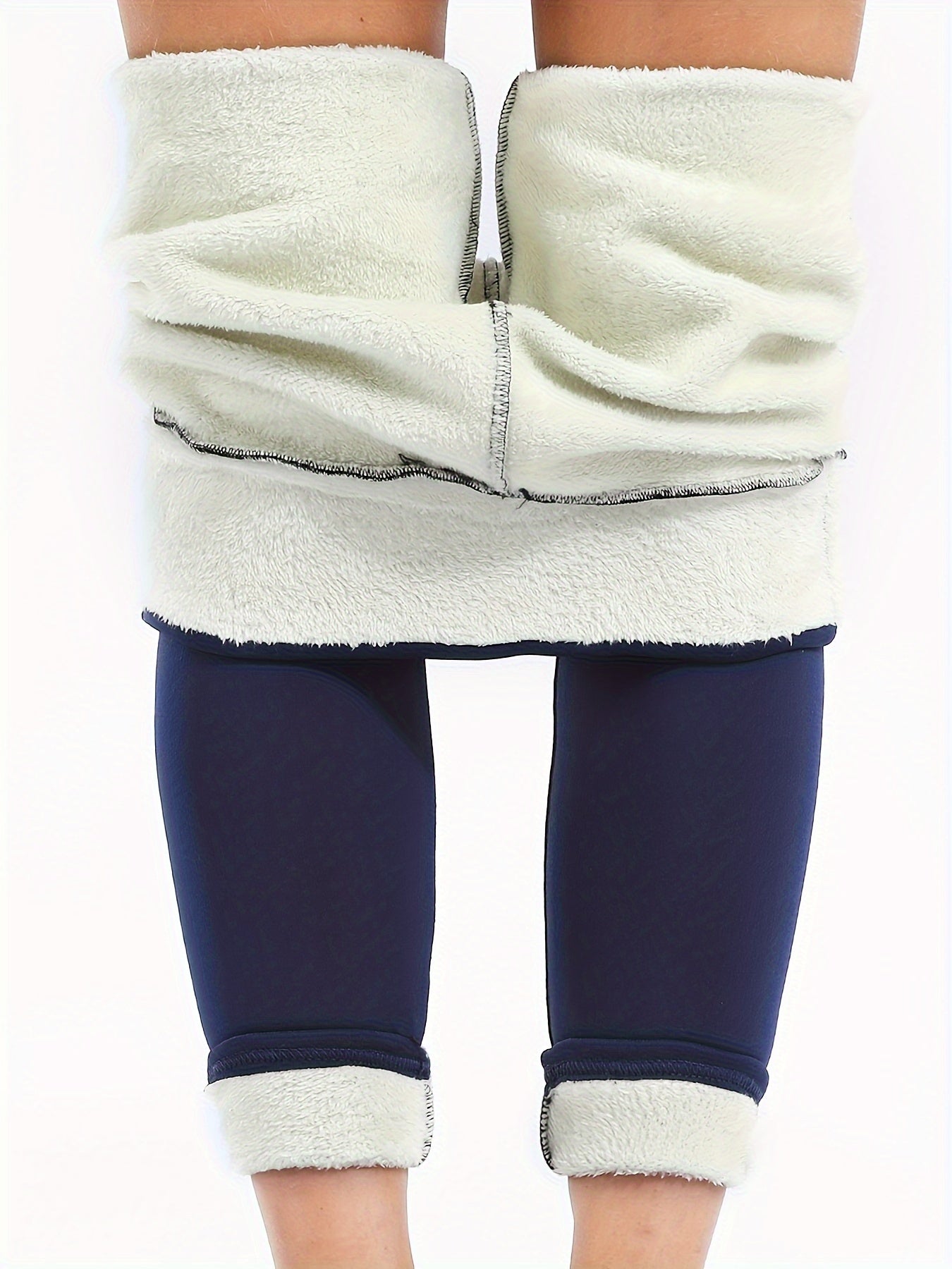 Winter Thermal Leggings - Ultra-Soft Fleece-Lined, Thick and Warm, Stretchy, Elastic Waistband, Cozy Plush Underside - Perfect for Cold Winter Weather, Ideal Winter Apparel for Outdoor Activities