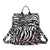 Benpaolv Zebra Striped Pattern Zipper Backpack, Multi Functional Shoulder Crossbody Bag With Removable Strap