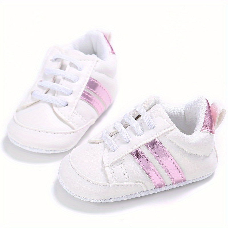 Adorable Striped Crib Shoes for Baby Boys & Girls - Lightweight & Non-Slip for First Walkers!