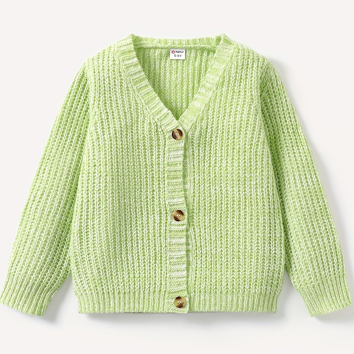 PatPat Baby Girl/Boy Classic Knit Cardigans Button V-Neck Long-sleeve Sweater Coat For Spring & Autumn/Fall