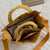 Benpaolv Women's Corduroy Tote Bag, Solid Color Crossbody Bag, Letter Patch Decor Square Handbag
