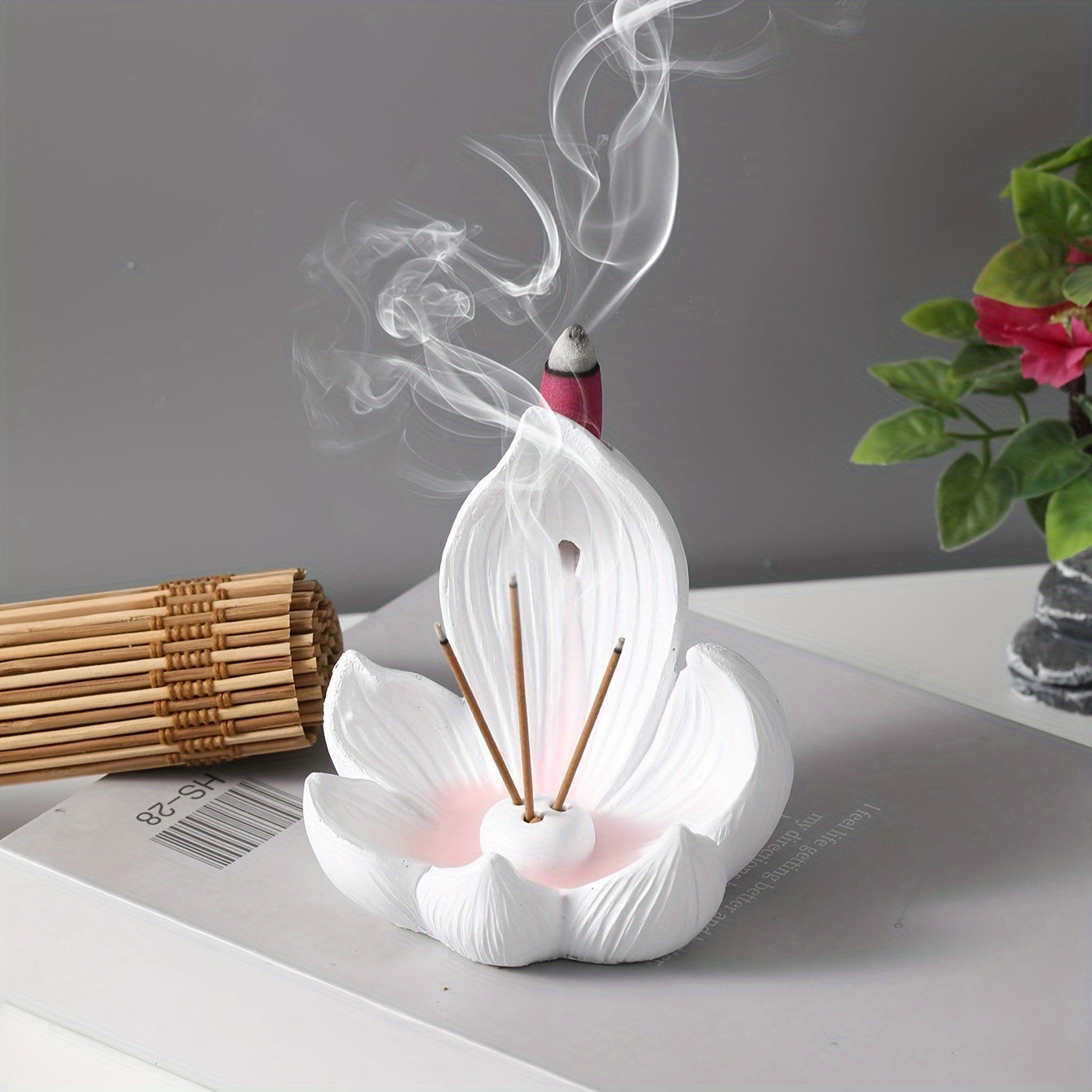 1pc for Lotus Flower Resin Incense Burner - Multifunctional Aromatherapy Furnace for Home Decor