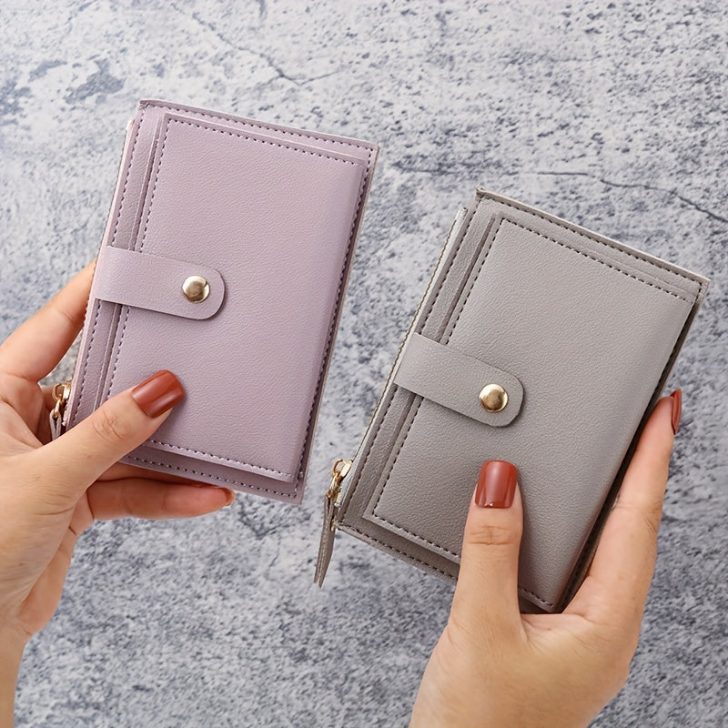 Women's Zipper PU Leather Fashion Wallet, Coins Card Holder Clutch Purses