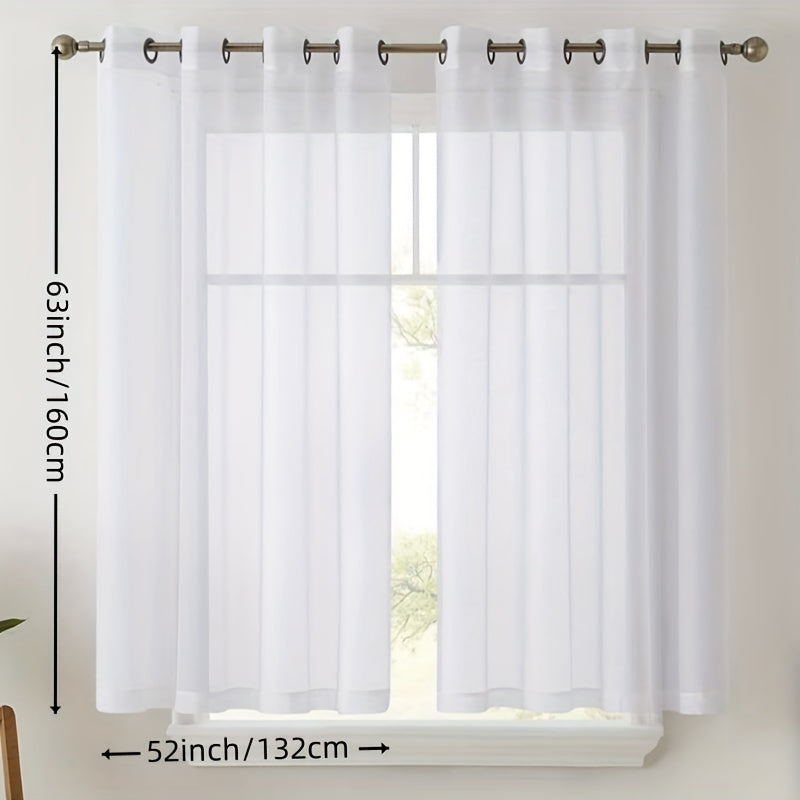 1pc Luxurious White Sheer Curtains - Crafted from Silky Soft Voile Tulle Fabric with Durable Grommet Panels - Perfect for Living Rooms, Bedrooms, and Kitchens, Elevating Your Homes Style and Ambiance with a Sophisticated, Modern Look