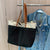 Benpaolv Color Contrast Canvas Tote Bag, Large Capacity Shoulder Bag, Women's Commuter Handbag