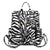 Benpaolv Zebra Striped Pattern Zipper Backpack, Multi Functional Shoulder Crossbody Bag With Removable Strap