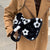 Benpaolv Flower Graphic Plush Shoulder Bag, Large Capacity Casual Hand Bag For Winter, Square Zipper Purse
