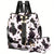 Benpaolv 2Pcs Leopard Print Backpack, Fashion Cow Pattern Daypack Purse, Two-way Shoulder Bag And Wrist Clutch Bag