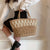 Benpaolv Vintage Rattan Tote Bag - Perfect for Summer Beach Trips and Holiday Shopping
