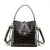 Benpaolv Elegant Crocodile Embossed Bucket Bag for Women - Perfect for Work and Casual Wear