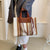 Benpaolv Striped Canvas Tote Bag, Trendy Large Capacity Shoulder Bag, Women's Simple Handbag For Work