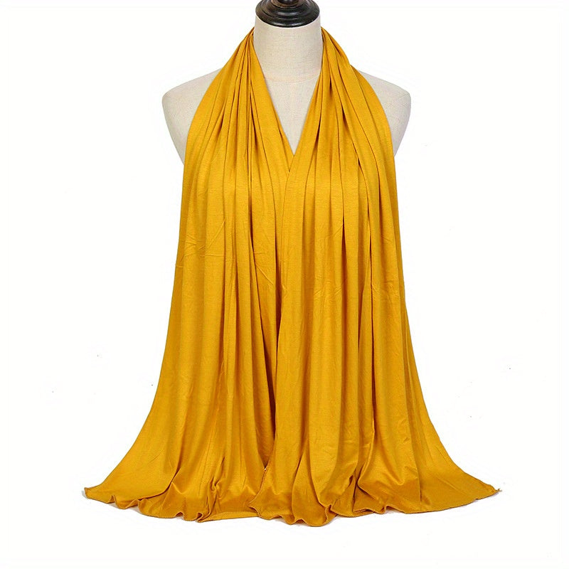 Elegant Warm Hijab Shawl - Versatile Windproof Maxi Scarf, Durable Yarn-Dyed Wrap for Stylish Comfort