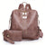 Benpaolv 2Pcs Leopard Print Backpack, Fashion Cow Pattern Daypack Purse, Two-way Shoulder Bag And Wrist Clutch Bag