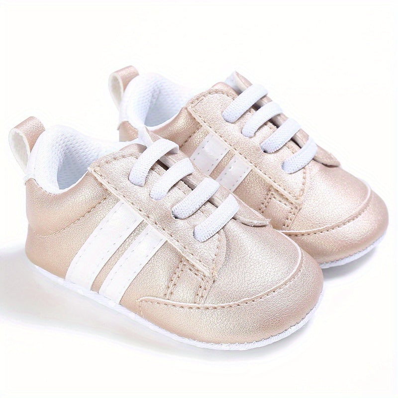 Adorable Striped Crib Shoes for Baby Boys & Girls - Lightweight & Non-Slip for First Walkers!