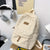 Benpaolv Casual Corduroy Plaid Pattern Backpack, Solid Color Zipper Rucksck, All-Match Storage School Bag