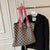 Benpaolv Checkerboard Knit Tote Bag, Large Capacity Fashion Simple Plaid Hobo Bag, Women's Casual Versatile Handbag & Shoulder Bag