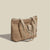 Benpaolv Retro Argyle Embossed Tote Bag, Women's Suede Shoulder Bag, Pocket Front Decor Handbag For Shopping