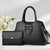 Benpaolv 2pcs Elegant Buckle Decor Handbag Set with Clutch Purse - Perfect for Women's Fashion, Office, and Work