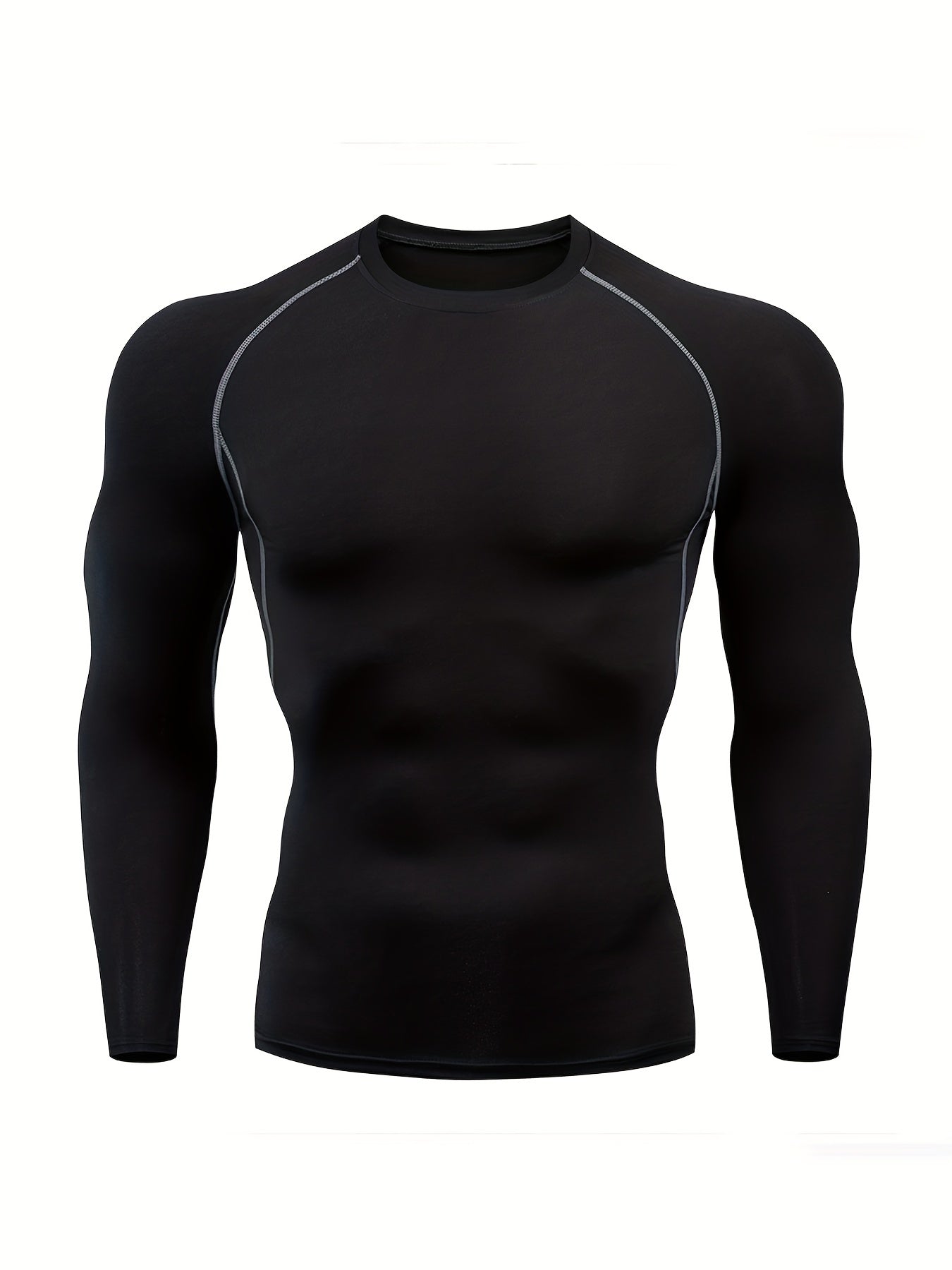 Men's Long Sleeve Compression Shirts - Moisture-Wicking, Four-Way Stretch, Quick-Drying Athletic Workout Tops for Enhanced Performance and Recovery - Ideal for Fitness Enthusiasts and Athletes