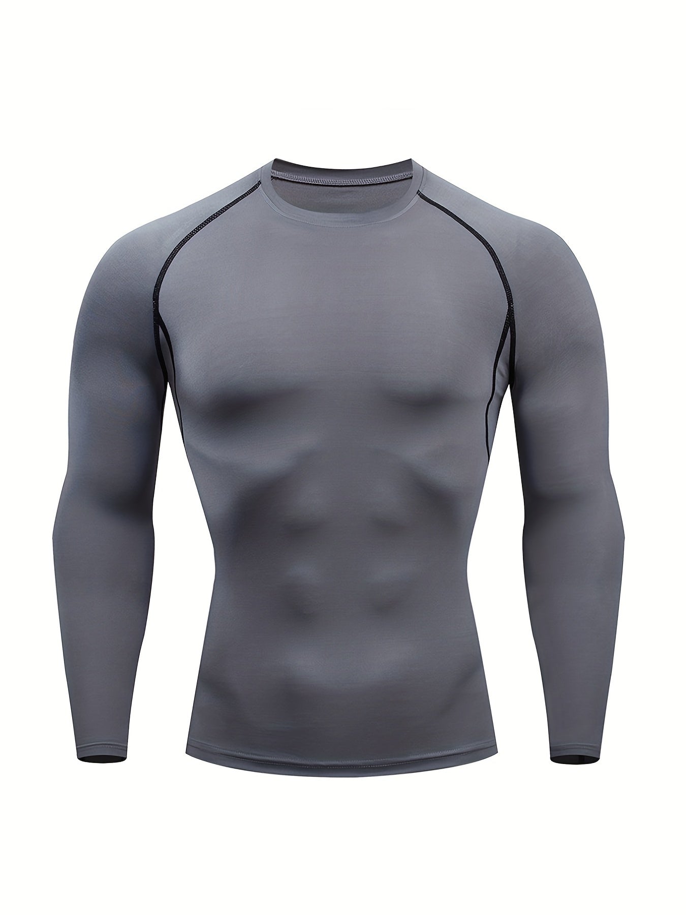 Men's Long Sleeve Compression Shirts - Moisture-Wicking, Four-Way Stretch, Quick-Drying Athletic Workout Tops for Enhanced Performance and Recovery - Ideal for Fitness Enthusiasts and Athletes