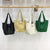 Benpaolv Simple Satchel Bucket Bag, Solid Color Handbag For Work, Portable Lightweight Storage Bag For Work