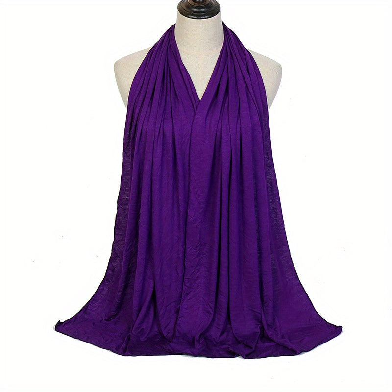 Elegant Warm Hijab Shawl - Versatile Windproof Maxi Scarf, Durable Yarn-Dyed Wrap for Stylish Comfort