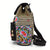 Benpaolv Women's Ethnic Style Backpack, Drawstring Design Flap Daypack, Floral Embroidery Canvas School Bag