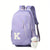Benpaolv Letter K Patch Decor Backpack, Simple Preppy Style School Bag, Fashion Nylon Travel Daypack