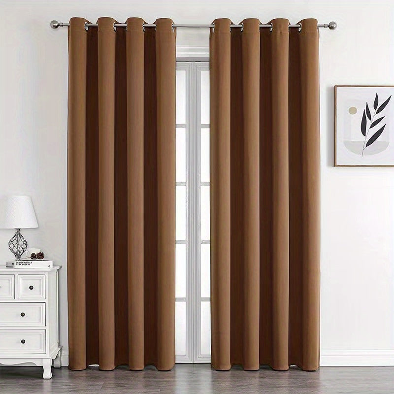 2 Panels Thickened Light-proof Curtain Simple Style Curtain For Balcony Room Home Living Room Decor