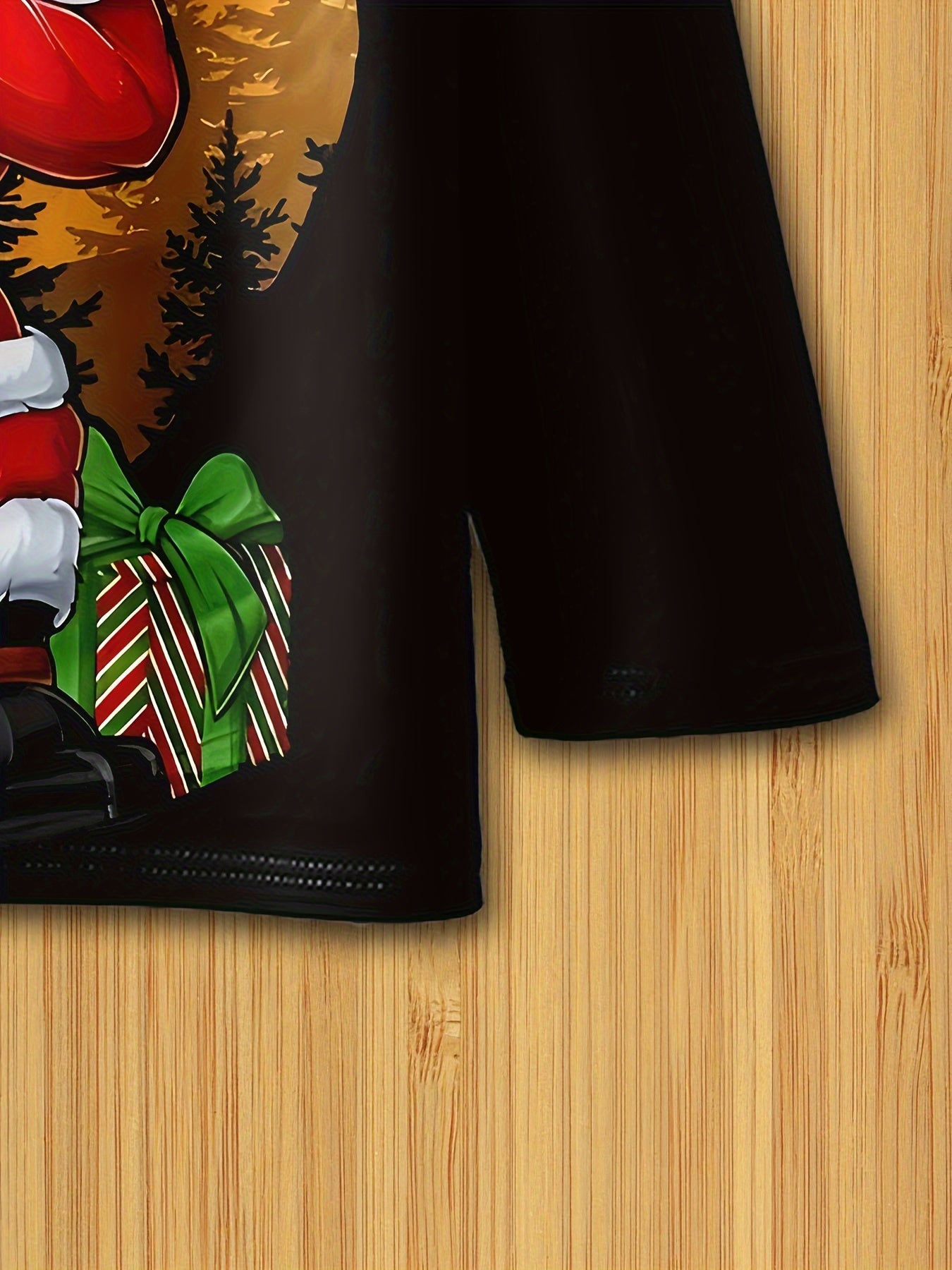 Boys' Festive Santa Claus Long Sleeve T-Shirt - Casual & Comfy, Perfect for Spring/Fall Outings