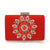 Benpaolv Elegant Rhinestone Flower Clutch Bag with Textured PU Frame - Perfect for Dinner and Evening Events
