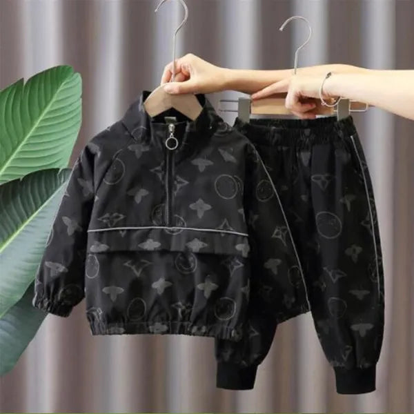 Non-Bran-D No Correct Letters  New Toddler Baby Boys Girls Clothes Fashion Print Jacket Pants Kids Sportswear Suit Children Clothing Aut