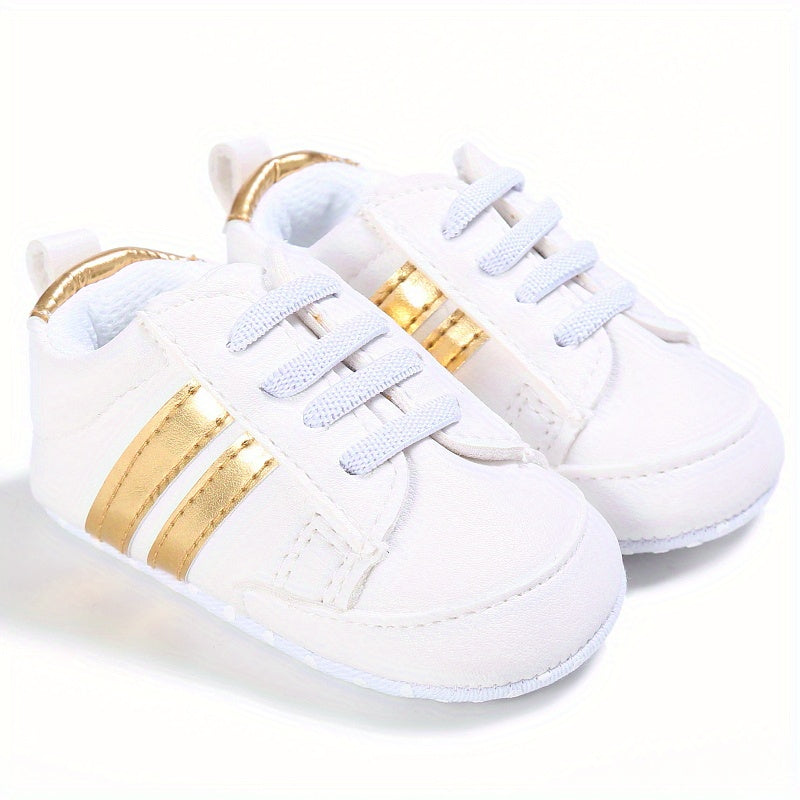 Adorable Striped Crib Shoes for Baby Boys & Girls - Lightweight & Non-Slip for First Walkers!