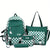 Benpaolv 4Pcs Plaid Pattern Backpack Set, Simple Preppy Style Bookbag & Tote Bag & Crossbody Bag & Pencil Case