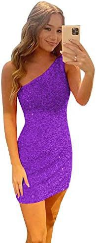 2025Sequin heavy industry dress  new  one-shoulder sexy fashion split fashion short short dress