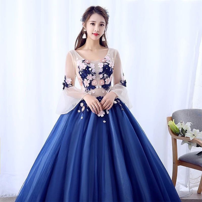 2025New solo performance costumes, banquet fashion and elegance, long style, art test broadcast host, student evening dress, female