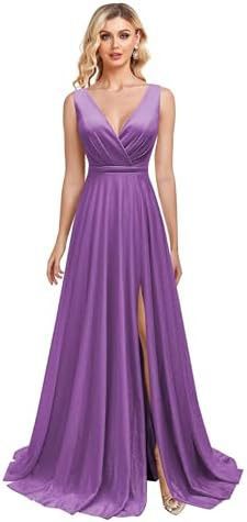 2025Popular trade long dress independent station sexy V-neck elegant split fashion bridesmaid dress banquet ball dress